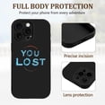 thumbnail image 2 of Stylish iPhone 15 Pro Case - Lightweight Yellowing Resistant with " YOU LOST " Design in Blue & White Circular Orange Outline, 2 of 6