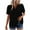 Black, variant on Womens Tops 2025 Fashion Plus Size Solid Color Short Sleeve Round Neck Pullover Lace Blouse
