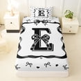 thumbnail image 3 of Erosebridal Black Bow Letter E Twin Sheet Sets, Princess Cartoon Style Bedding, 3pcs, 3 of 5