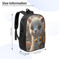 thumbnail image 2 of Uemuo Adorable Llama In Flowers Printed Durable 17-inch Student Backpack - Lightweight, Waterproof, Adjustable Straps, Ideal for School, Work, Travel, 2 of 5