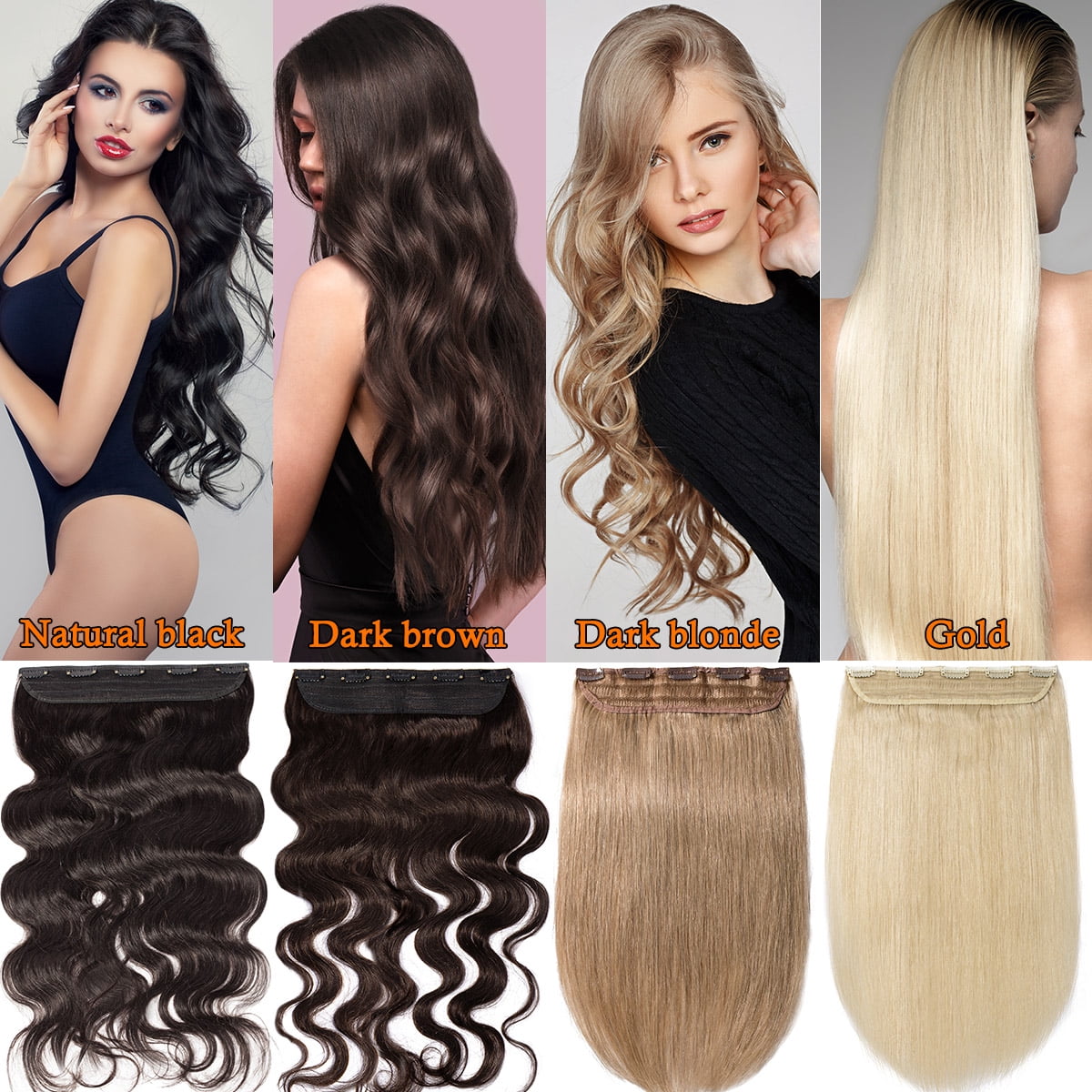 SEGO Clip in Hair Extensions Human Hair 3/4 Full Head 100% Real Remy Thick Hair Extensions Silky Straight Balayage Blonde Hair Pieces