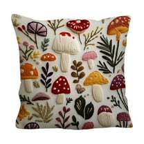 Christmas Mushroom Pillow Case, Colorful Embroidered Throw Pillow Covers, Sofa Couth Bed Decor, Summer Boho Pillows Decor, Fall Cottagecore Pillow Cushion Cover, Rustic