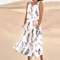 thumbnail image 1 of LSLJS Nouvelle Robe Longue Sans Manches en Coton et Lin à Col Rond Imprimé pour Femmes, Robe d'Été de Plage, 1 of 5