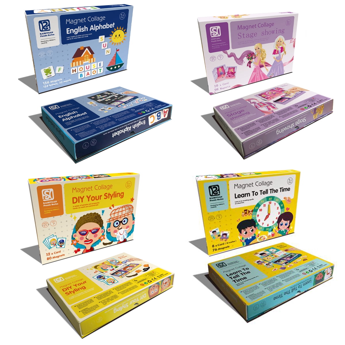 DIY Educational Kids Creative Magnetic Collage Play Set - Alphabet