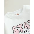 thumbnail image 4 of Infant Baby Girls Halloween Romper, Long Sleeve Crew Neck Letters Ghost Print Jumpsuit, 4 of 7