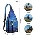 thumbnail image 3 of Space Geek Sling Backpack - Galactic Nebula Print Crossbody Bag, RFID Blocking Secure Pockets for Travel, 3 of 4