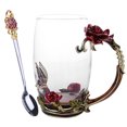 thumbnail image 1 of CAROOTU Enamel Coffee Tea Cup Mug 3D Rose Butterfly Glass Cups Wedding Gift, 1 of 6