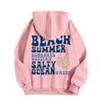 thumbnail image 4 of larppty Puff Print Lettering Oversized Full Zip Hoodie with Pocket - Y2K Preppy Pullover for Women Teens Girls（Pink，XL）, 4 of 4