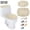C001- Beige, variant on Gray 2Pc Toilet Seat and Tank Cover Combo, Toilet Lid Covers for Bathroom, Cushion Toilet Seat, Premium Velvet Toilet Protector, Full Elastic Edging Design, Thick Fox Fleece