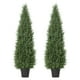 thumbnail image 1 of QinaQin Set de 2 árboles topiarios de cedro en espiral, plantas artificiales para exterior con maceta, ideales para porch, patio, jardín, entrada o decoración de eventos, 1 of 8
