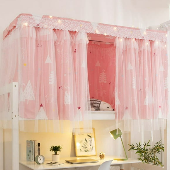 Travelwnat Dormitory Bunk Bed Curtains Single Blackout Cloth Gauze Bed Tent Curtain Shading Net Student Dorm Home Dustproof Sleep Privacy Protection