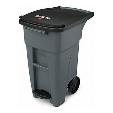 Rubbermaid Commercial Trash Can,Free-Standing,Roll Out,32 gal.  1971944