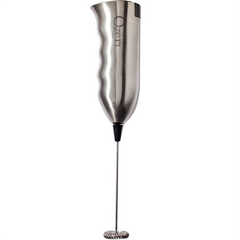 Ozeri Deluxe Milk Frother and 12 oz Frothing Pitcher in Stainless Steel,  with Extra Whisk Attachment 