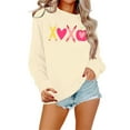thumbnail image 3 of Valentines Day Sweatshirts for Women 2026 Funny Love Heart Graphic Crewneck Pullover Cute Holiday Long Sleeve Tops Light Yellow S, 3 of 6