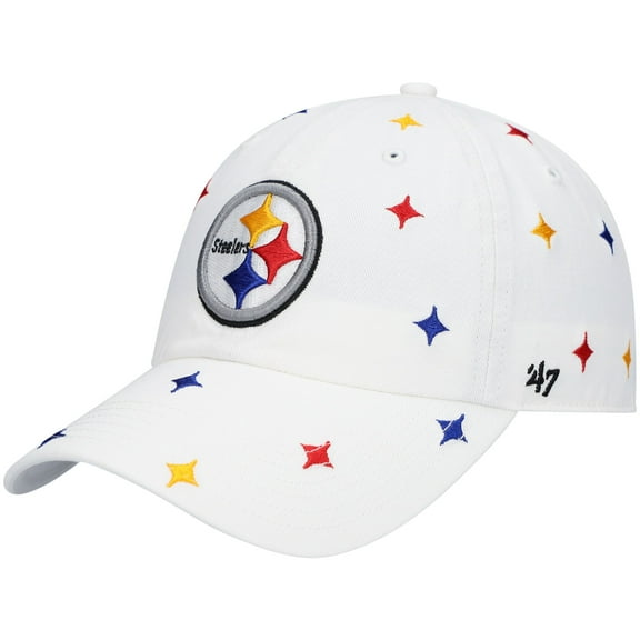 Women's '47 White Pittsburgh Steelers Multi Confetti Clean Up Adjustable Hat