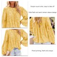 thumbnail image 2 of Blusa De Manga Larga Con Cuello Redondo, Blusa De Manga Larga Con Estampado Floral De Volantes De Moda Para Oficina Para Mujeres Para Vacaciones Fyydes Amarillo XL, 2 of 6