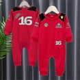 thumbnail image 1 of 2025 Tib 2023 Spring And Autumn New Baby Boys And Girls F1 Racing Outdoor Extreme Sport Red Team 16 55 Driver Bodysuit Baby One Piece szfh, 1 of 3