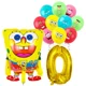 thumbnail image 3 of Juego de globos de látex con números de Bob Esponja para fiesta de cumpleaños infantil, suministros de decoración para fiesta de baby shower, 3 of 5