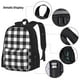 thumbnail image 3 of Balery Black White Plaid Mochila Escolar 3 en 1 para Niños - Mochila Resistente con Lonchera Térmica y Estuche - Mochila Escolar para Niños y Niñas, 3 of 7