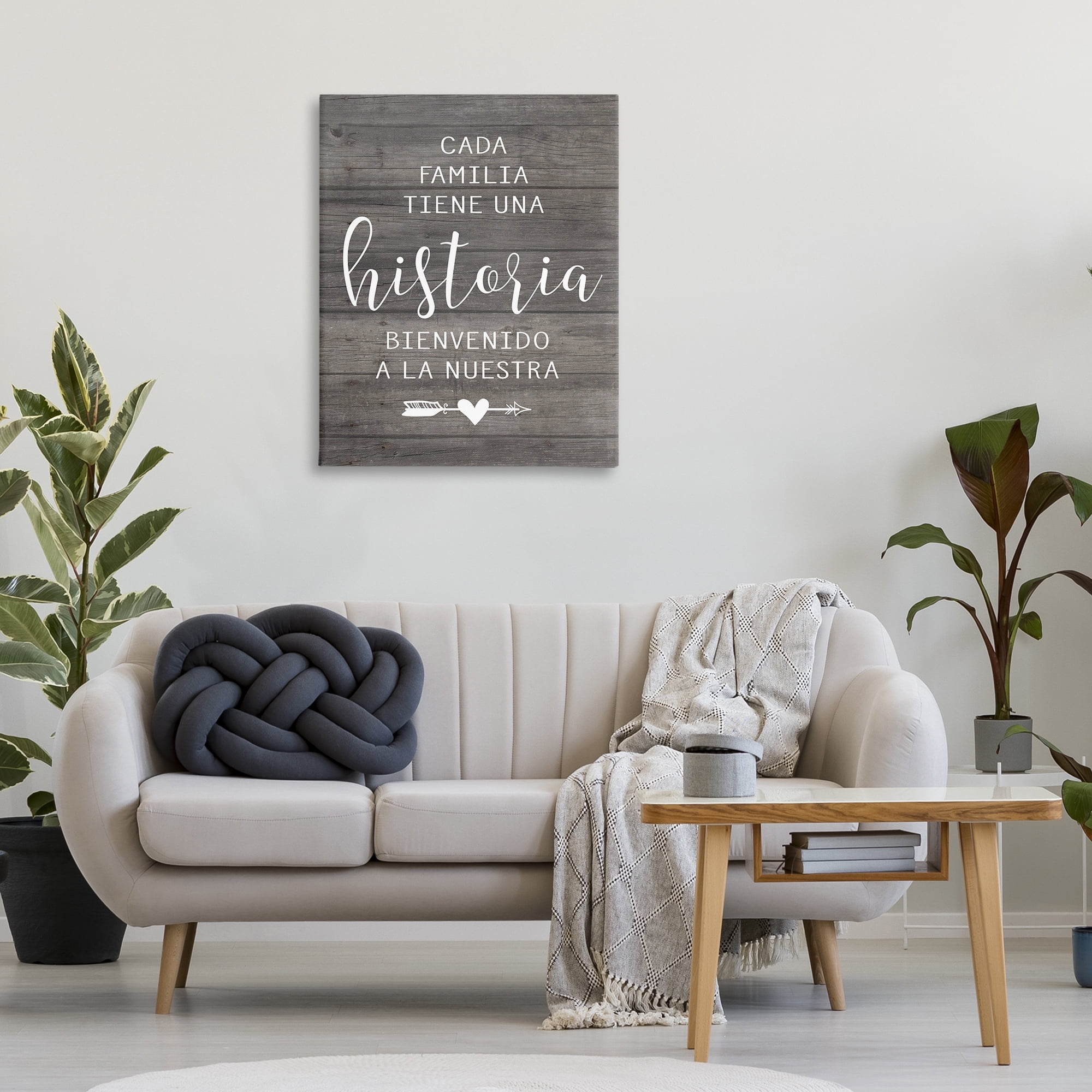 Stupell Industries Nuestra Historia Familiar Inspirational Quotes & Sayings Painting Wrapped Canvas Art Print Wall Art, 30 x 40