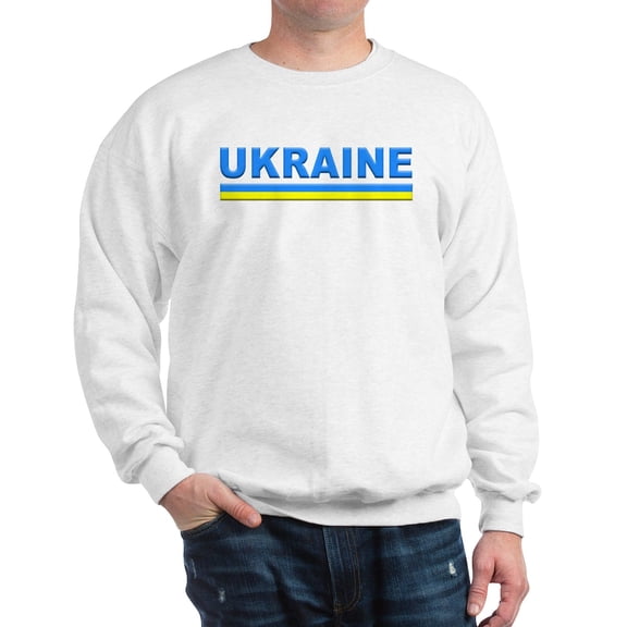 CafePress - Pro Ukraine Pride Ukrainian Flag ?????? Sweatshirt - Crew Neck Sweatshirt