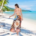 thumbnail image 7 of FORMRS Womens Long Sarong Beach Wrap Semi-Sheer Bikini Skirt Bathing Swimsuit Cover Up, Blooming Flowers, 7 of 7