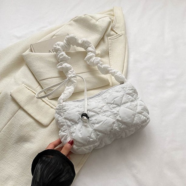 Bolso de hombro tipo mensajero con diseño de nube plisada y estilo informal para mujer