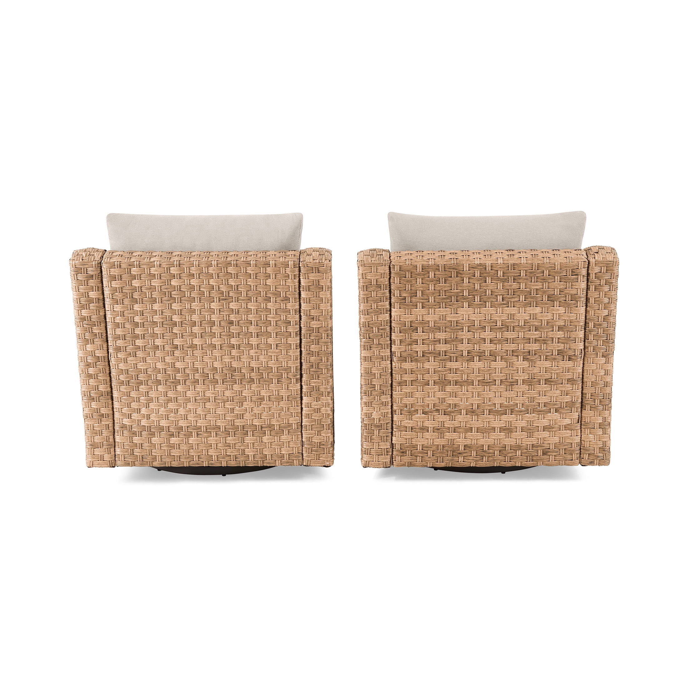 Better Homes & Gardens River Oaks Outdoor Swivel Gliders with Patio Covers, Set of 2, Natural