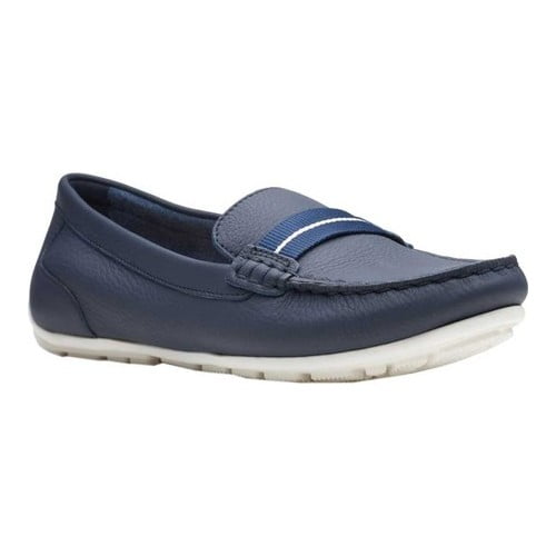 womens navy blue driving mocs