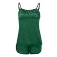 thumbnail image 6 of BONIXOOM Couples Christmas Pajamas Womens Christmas Pajamas Sleepwear Drawstring Sleeveless Solid Sleepwear Sets Green XXL, 6 of 7