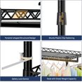 thumbnail image 6 of ENJOYBASICS Heavy Duty Metal Garment Rack, 3 Tires Rolling Clothes Rack with Lockable Wheels, Portable Clothes Racks for Hanging Clothes, Wardrobe Storage Rack with Double Rods and Side Hooks, Black, 6 of 8