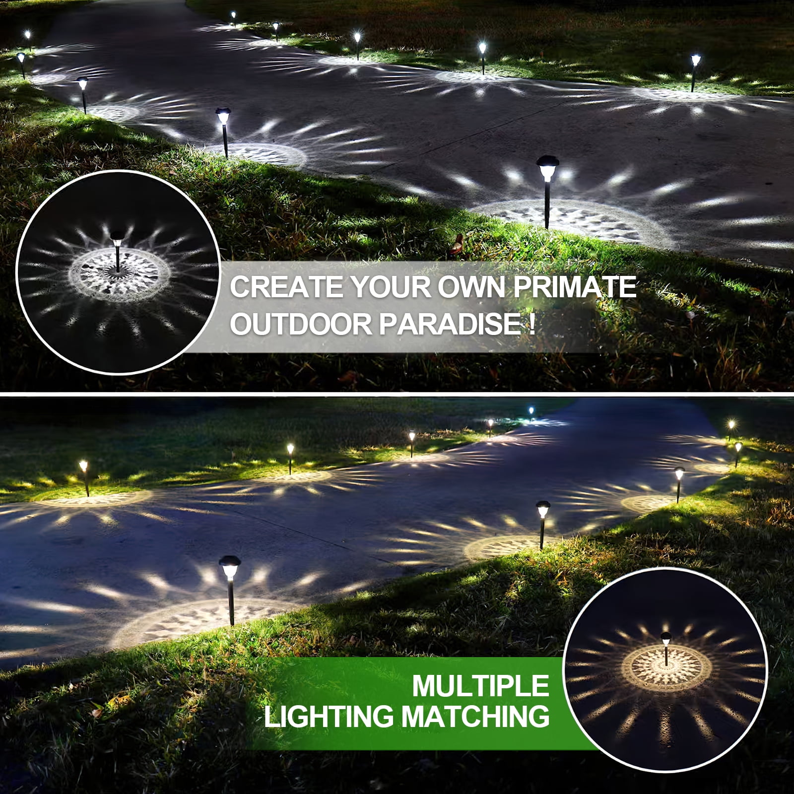 Solar Lights Outdoor Waterproof, 10 Pack LED Solar Garden Lights, Outdoor Decorations, Garden Decor for Yard, Patio, Landscape, Planter, Walkway (Cool White)