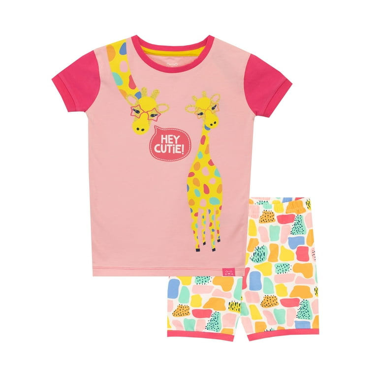 Harry Bear Girls Giraffe Short Sleeve Pajamas Sizes 2T 6 Walmart