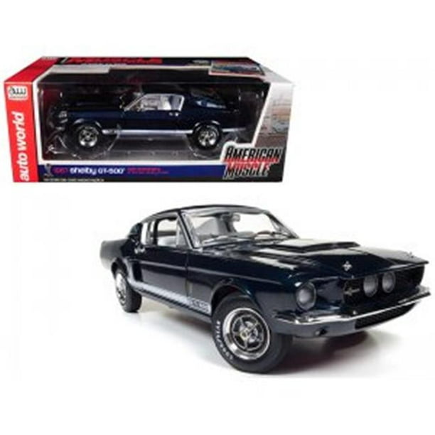 Autoworld AMM1111 1967 Ford Shelby Mustang GT 500 2 Plus 2 Nightmist Blue