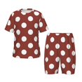 thumbnail image 1 of Fotbe Maroon And White Polka Dot Pijama Estampada de 2 Piezas para Niños – Ropa de Dormir de Manga Corta Cómoda para Niños y Niñas, Camiseta y Shorts de Algodón-Large, 1 of 6