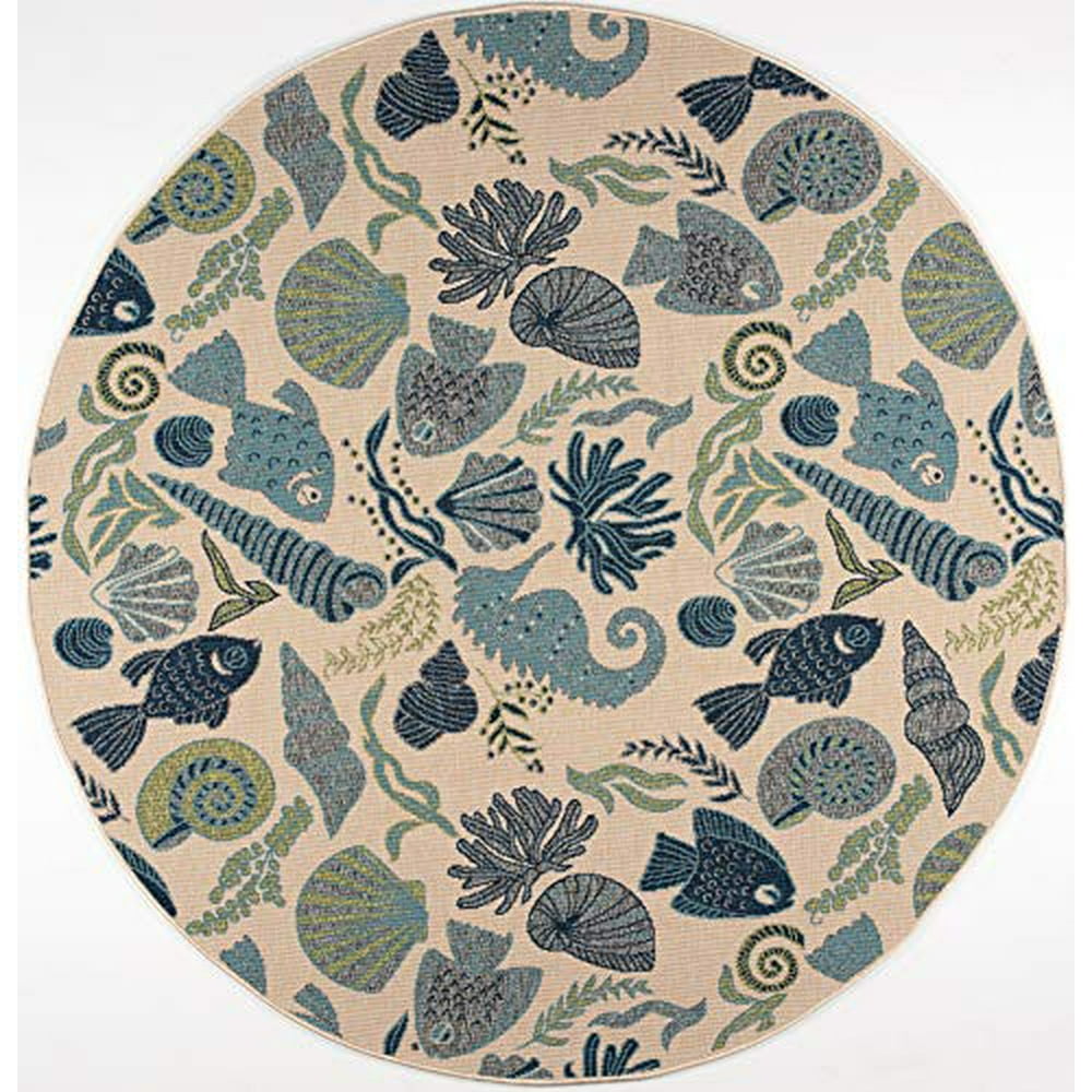 GAD Premium Indoor Outdoor Contemporary Ocean Marine Life Area Rug (6'7