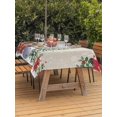 thumbnail image 2 of Outdoor Tablecloth with Umbrella Hole and Zipper, Beige Christmas Rectangle Table Cloth 60x102 Inch Waterproof Tablecloth, Snowman Xmas Tree Poinsettia Snowflake Picnic Table Cover for Patio Camping, 2 of 7