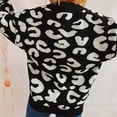 thumbnail image 6 of Cardigans Women Trendy Loose Casual Leopard Print Long Sleeve V Neck Knit Sweater Outfits Clothes, 6 of 7