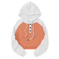 thumbnail image 4 of Duoif Hoodies for Women Lapel Collar Oversized Short Sweatshirt - Women's Loose Fit Womens Tops Orange XL, 4 of 5