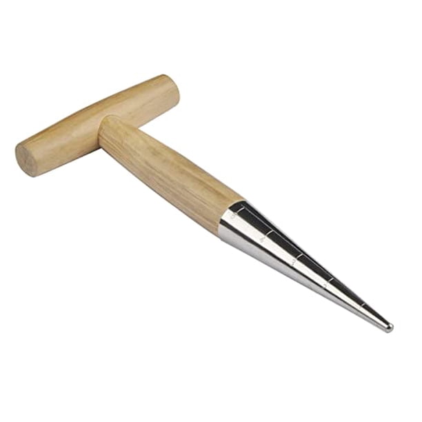 Escarbador de mano tradicional de acero inoxidable con mango de madera ligero de 28 cm