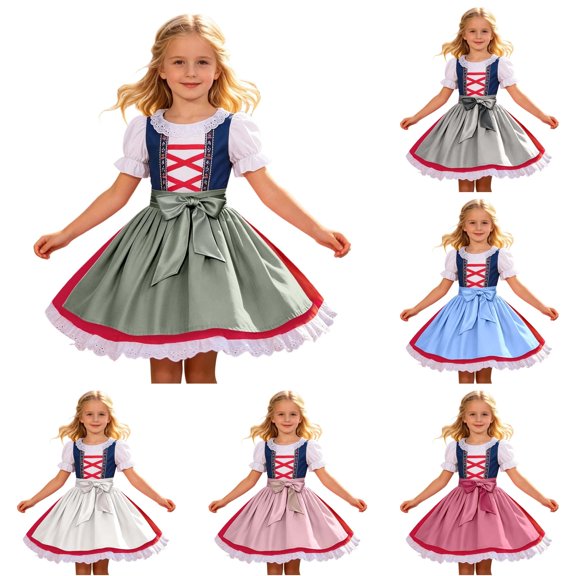 Kids Dress Short Sleeve Graceful Solid Delightful Modern Playful for Party Modern Special Airy Breathable Skirt