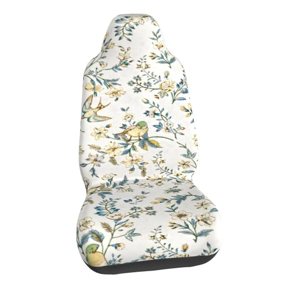 Vintage Floral Bird Car Seat Covers Stretch Car Seat Protectors Universal Fit
