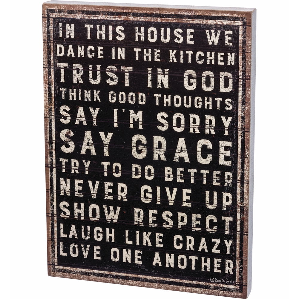 FAITH in God & His Timing Wood Box Sign Farmhouse Country Distressed 8 x 8 