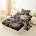 thumbnail image 2 of Castle Fairy Retro Graffiti Skull Twin Sheets 3pcs,Beige Splash Dot Allover Pattern Bedding,Cream Black,1 Fitted Sheet,1 Flat Sheet and 1 Pillowcase, 2 of 6