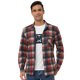 thumbnail image 1 of Chaqueta de Camisa a cuadros Unique Bargains occidental invierno manga larga botones gruesos forro polar rojo azul L, 1 of 5