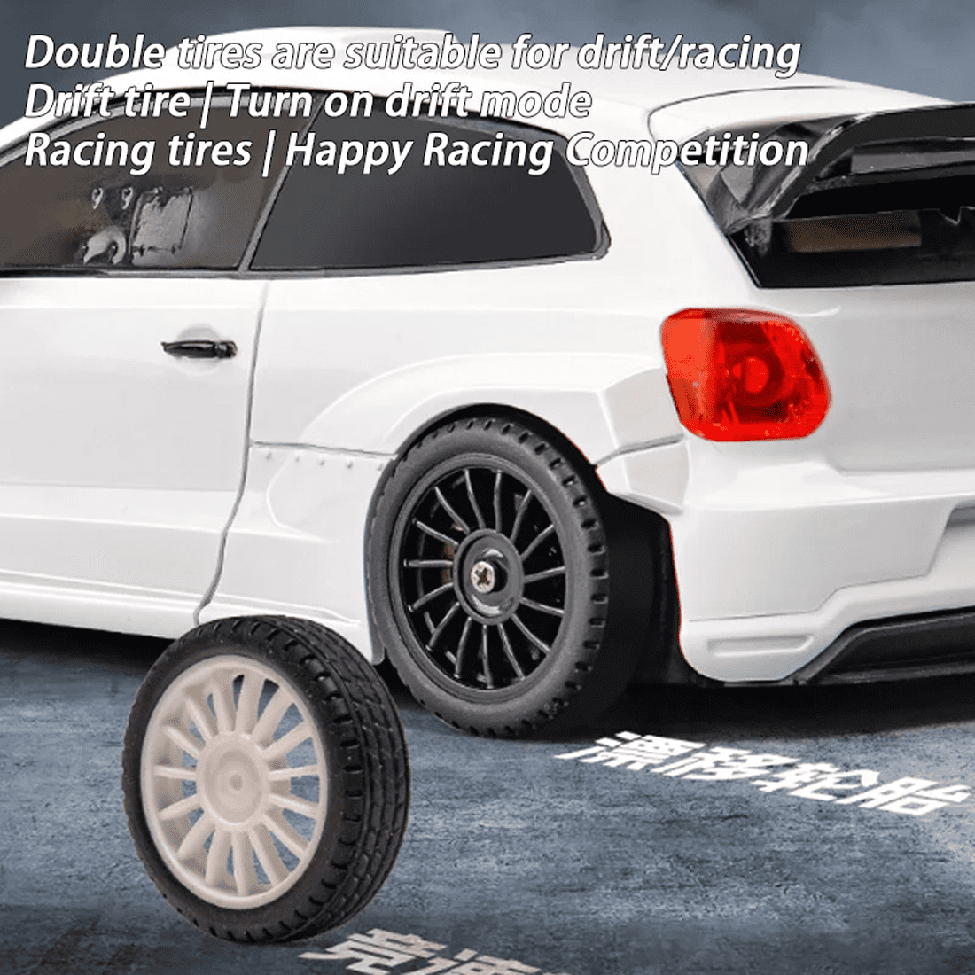 LD2803 RC Drift Car with LED Lights, 1:28 Full Proportional 4WD Drift Remote Control Car Model, 10KM/H RC Racing Vehicle for Adults