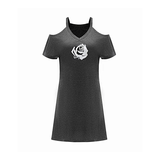Vestido de verano con hombros descubiertos para mujer, vestido de verano sencillo y a la moda para fiesta y oficina , xxl