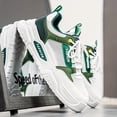 thumbnail image 4 of Men'S Breathable Mesh Sneakers with Thick Cushioned Sole - White & Green Low-Top Casual Shoes, Lace-Up Design Casual Attire, Stylish Laceup Shoes & for Summer Streetwear, Outdoor   Modern Sneakers, 4 of 9