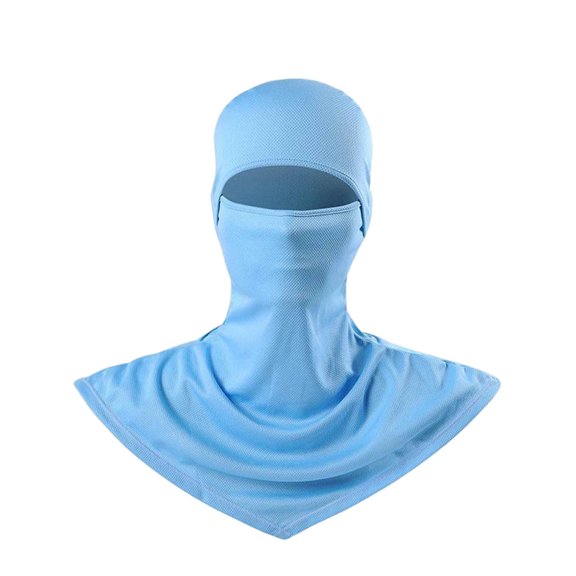 Sun Protective Scarf Mesh Head Wrap for Women Men Outdoor Hiking Daily Wear Lightweight Breathable,Sky Blue,One Size