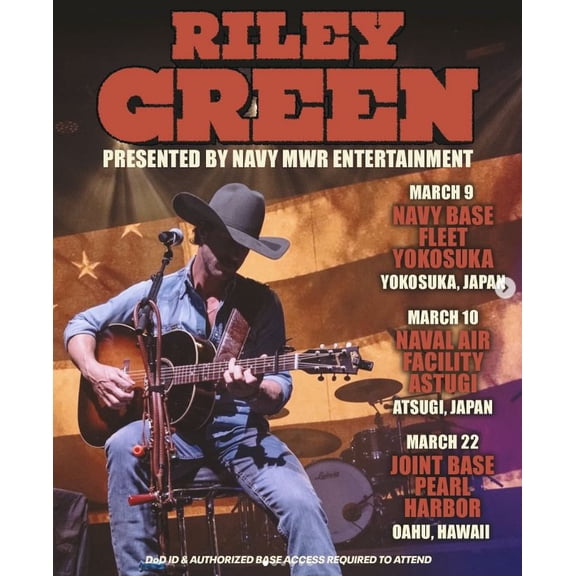 Music Poster Riley Green Cowboy As It Gets Tour 2025 Poster Size 24''x36''-Gategoo